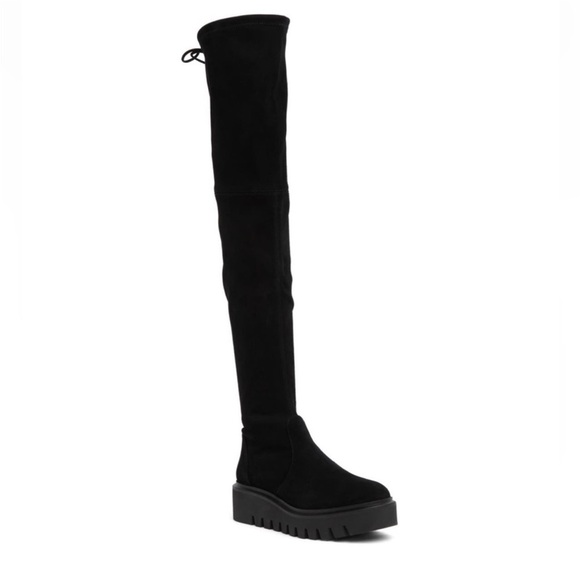 Stuart Weitzman Chalet Suede Black Over-the-Knee Boots - Picture 1 of 9